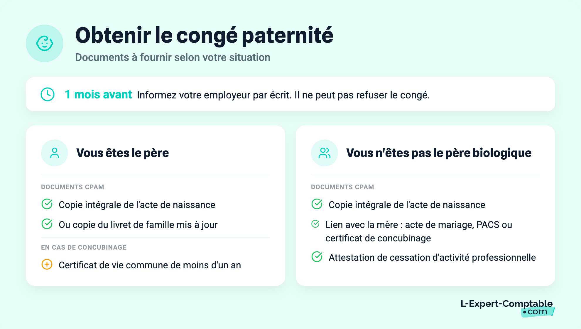 Obtenir le congé paternité